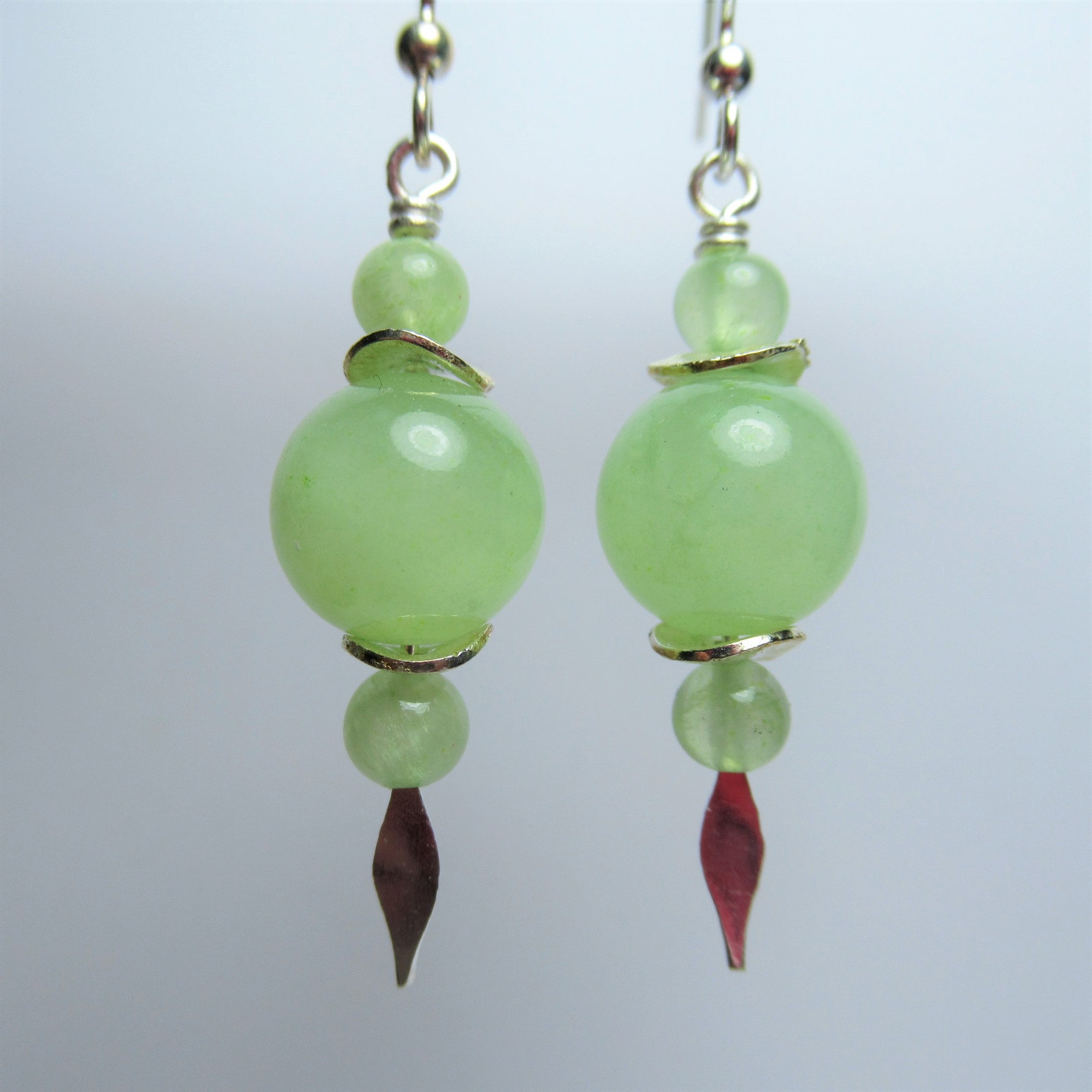 Light Green Jade Earrings 1 Etsy