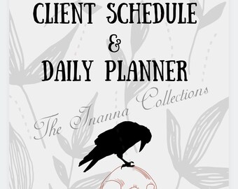 Psychic/ Tarot Reading Client Appointment/ Schedule Daily Planner PLUS Client Reading cards 30 PAGES