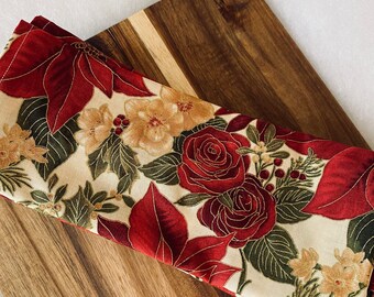 Rustic Christmas Poinsettia Napkins (Set of 6)