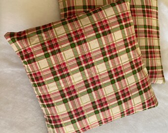 Tartan Christmas Cushion Covers (Set of 2)