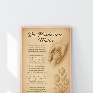 Gedrucktes Poster A4 – Muttertagsgeschenk, Mutter Gedicht, Gedicht an Mama, Müttergedicht, Poesie, Muttertag, Geschenkidee, Kunstdruck, Mama
