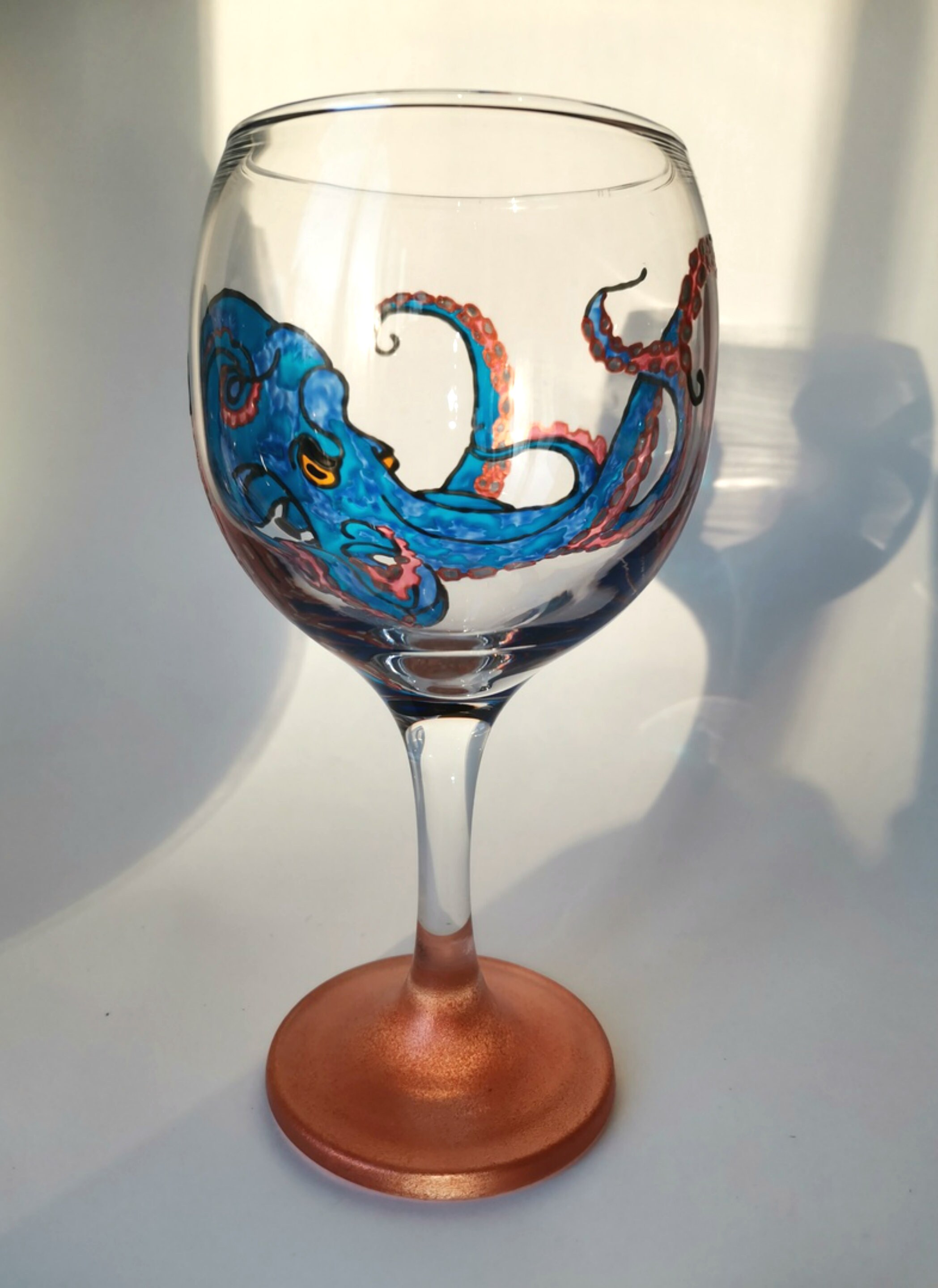 Personalized Custom Wine Glass Octopus Wine Glass Large Etsy
