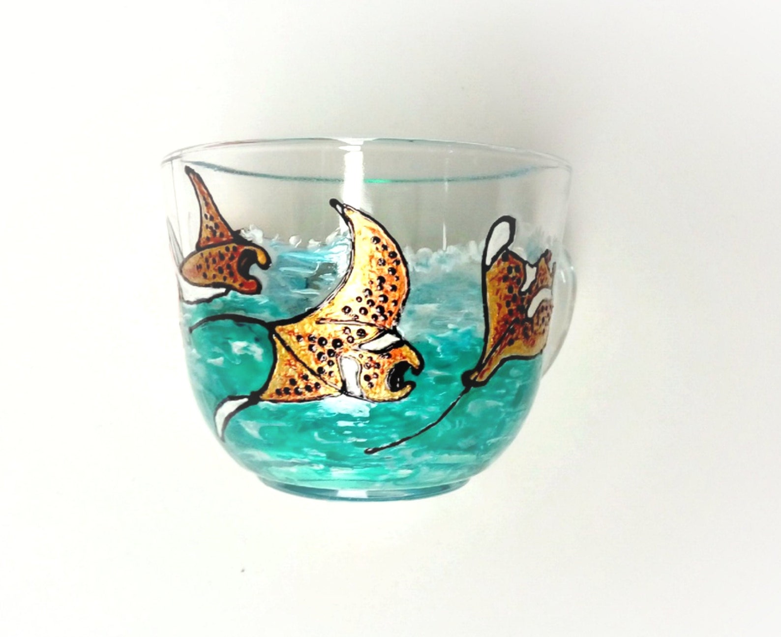 Unique Gift Sea Mug Glass Tea Cup Unique Coffee Mugs Handmade Etsy