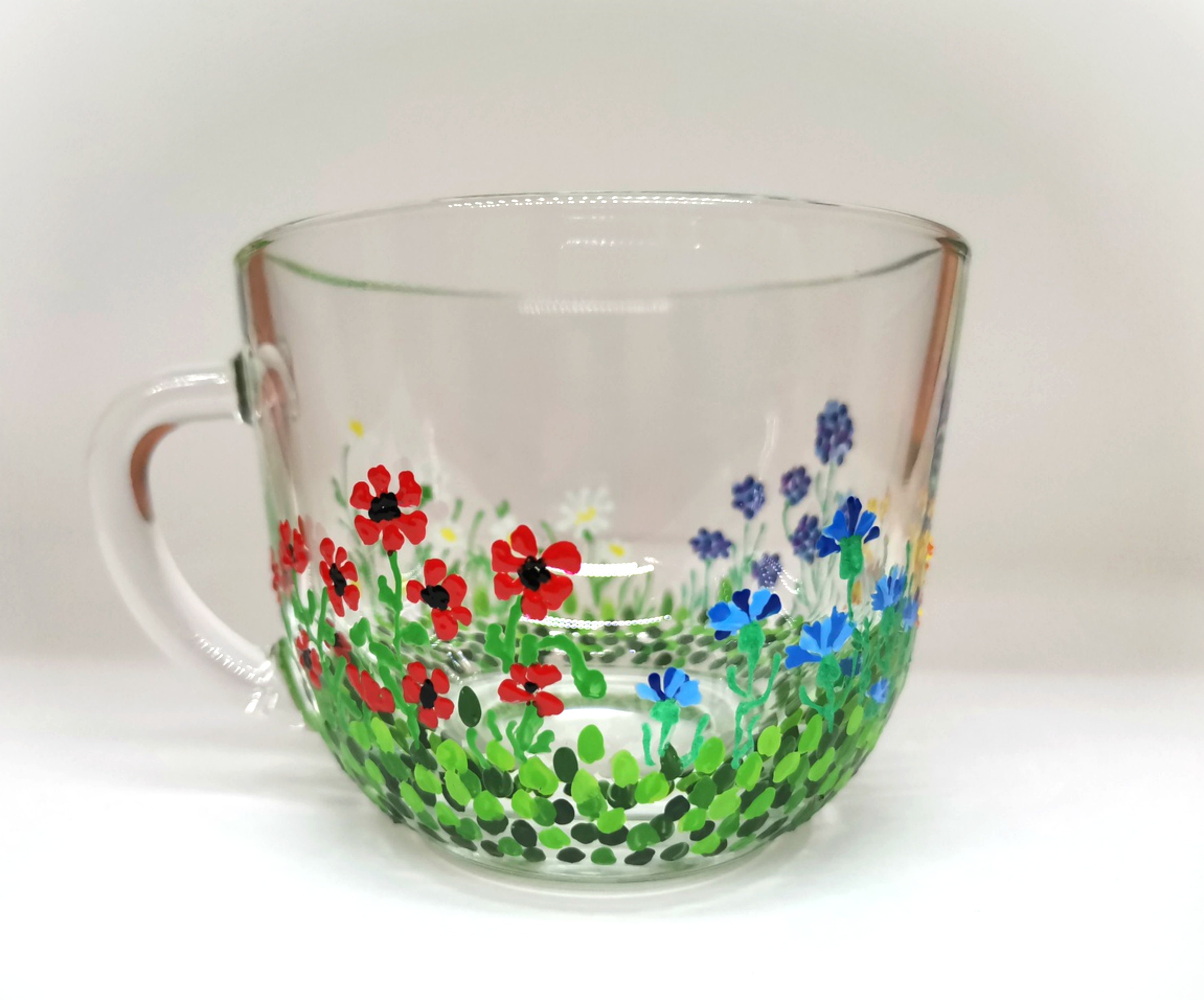 Glass Flower Tea Cup Gift For Mom UniqueMugs Handmade Mom Mug Etsy