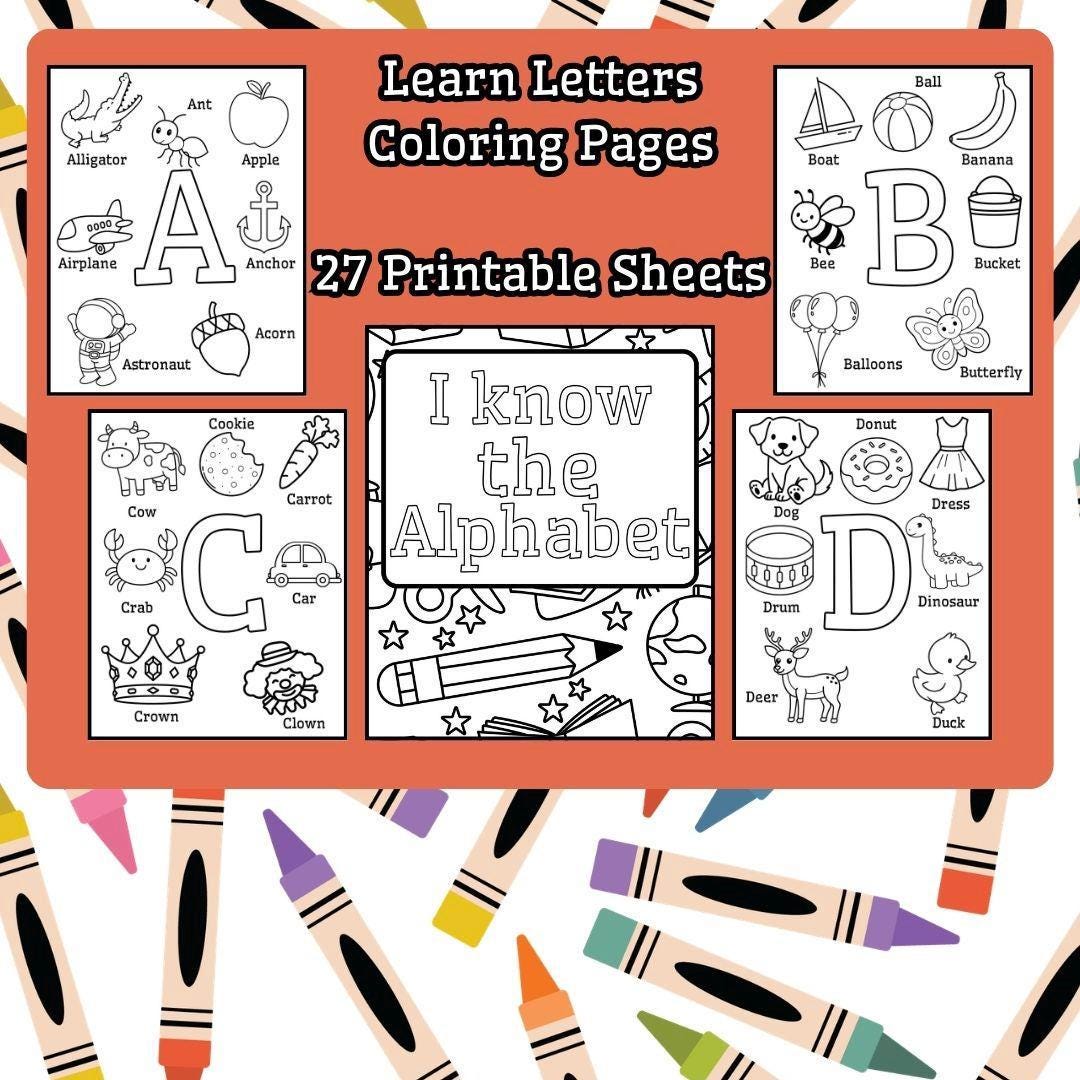 Learn Letters Coloring Pages - Preschool Learning, Reading, Coloring ...