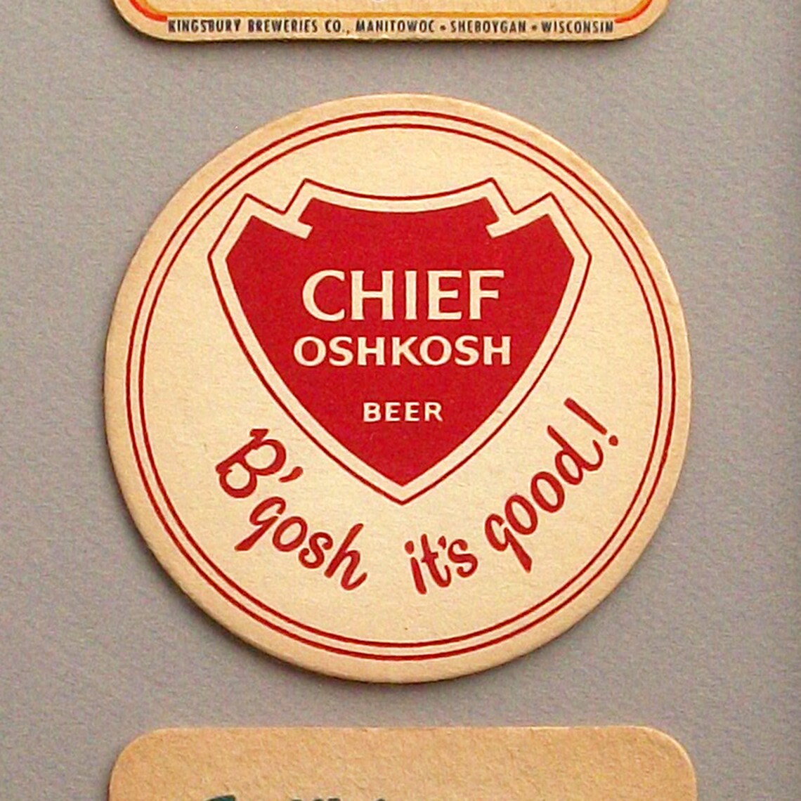 Beer Coasters / Kingsbury / Chief Oshkosh / Geo. Walter Adler Etsy