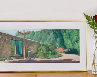 El jardín de rosas de la señora Churchill, impresión artística de Emily Brown, Winston Churchill, panorámica, descarga digital, arte de pared imprimible, pintura, Kent.