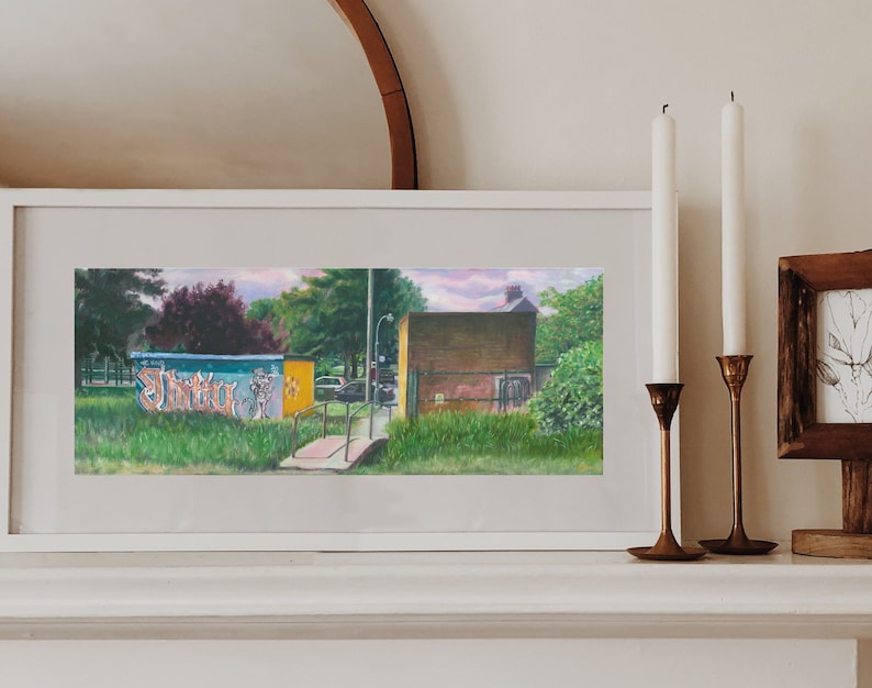 Graffiti on Chesham Moor, Art Print by Emily Brown, We need UNITY, Panoramic, Digital Download, Printable Wall Art, Painting, Chilterns. image 1
