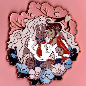 Danganronpa Sakuraoi Sakura Ogami y Aoi Asahina Pin de esmalte