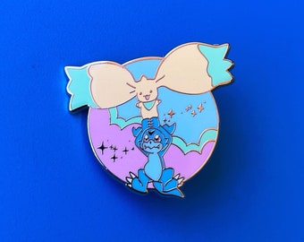 Terriermon und Veemon Digimon Emaille Pin