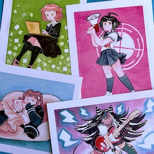 Wydruki pocztówek Danganronpa