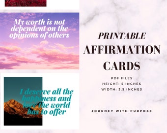 Printables Affirmation Cards - PDF Files - Vision Board Ready