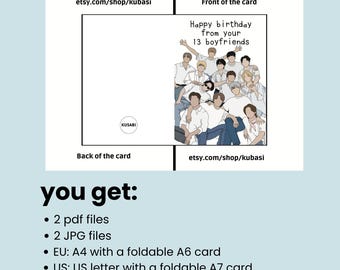 SEVENTEEN Birthday Postcard | Digital Download Printable K-pop