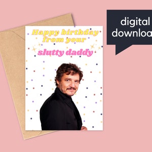 Tarjeta de cumpleaños de Pedro Pascal, tarjeta de felicitación - Descarga digital - Impresión instantánea