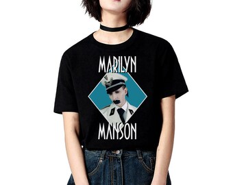 Marilyn Manson Grotesk Burlesk Tシャツ 2003 Black Vintage T-Shirt - Marilyn Manson Grotesk Burlesk - L