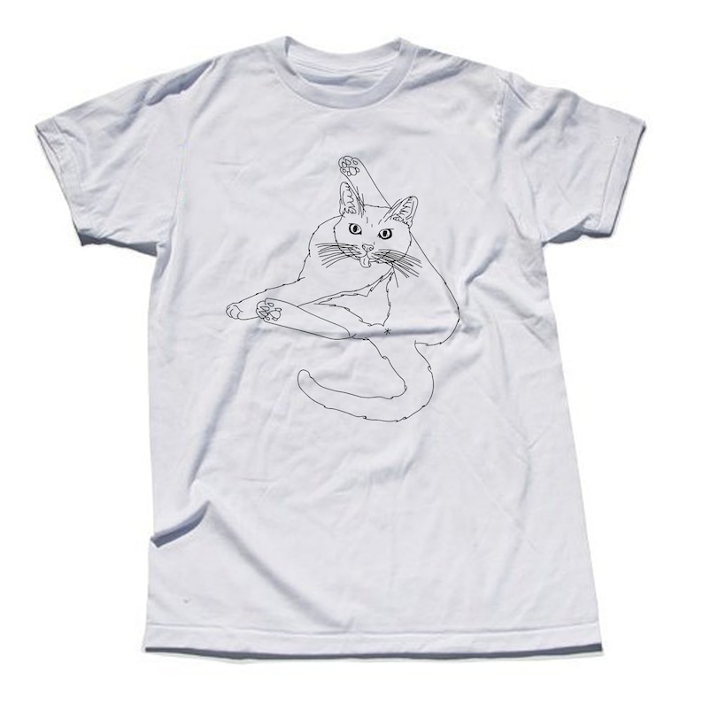Cat Licking Butt Unisex Tshirt Etsy