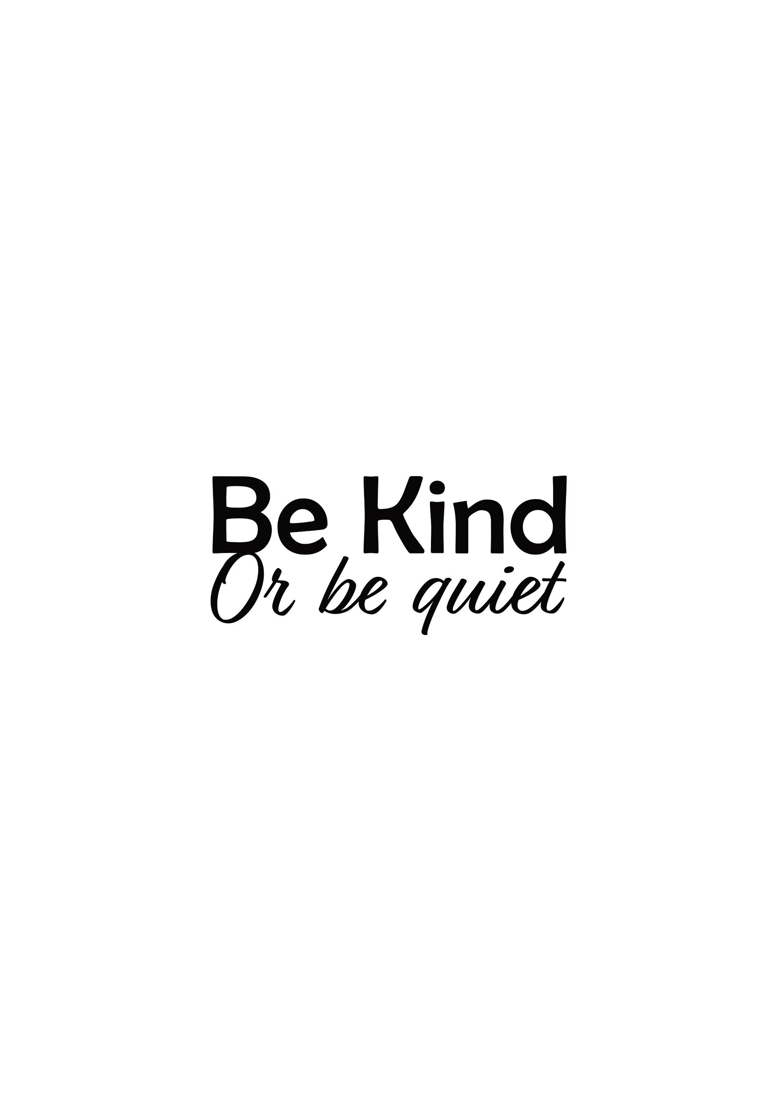 Be Kind or Be Quiet Wall Art Print Inspirational Quotes - Etsy