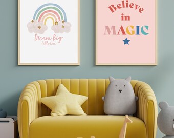 Believe In Magic Print, Color, Brillante, Arte de pared