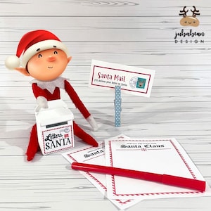 Carta de elfo a Papá Noel / Buzón de Papá Noel / Accesorios de elfo / Accesorios de elfo / Actividad de elfo navideño / Kit de elfo