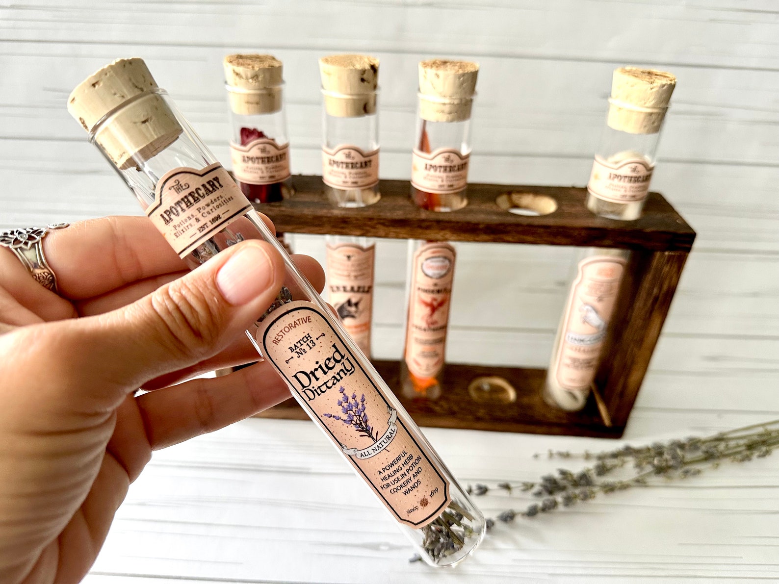 Potion Rack Halloween Apothecary Potion Rack: Test Tube Vials, Wand Cores Prop ...