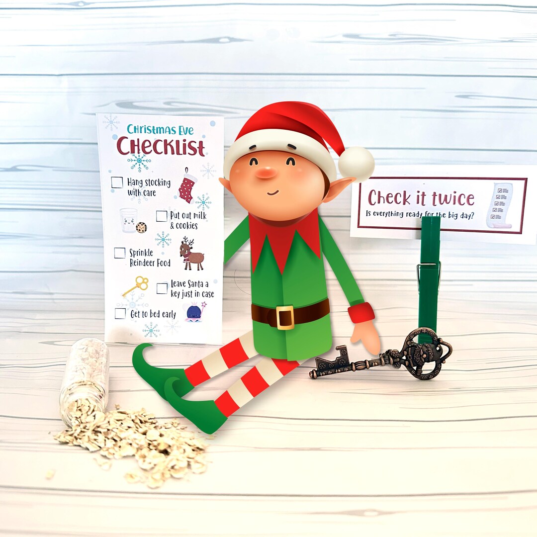 Elf Christmas Eve Checklist Prop Set | Elf Activity Kit - Etsy