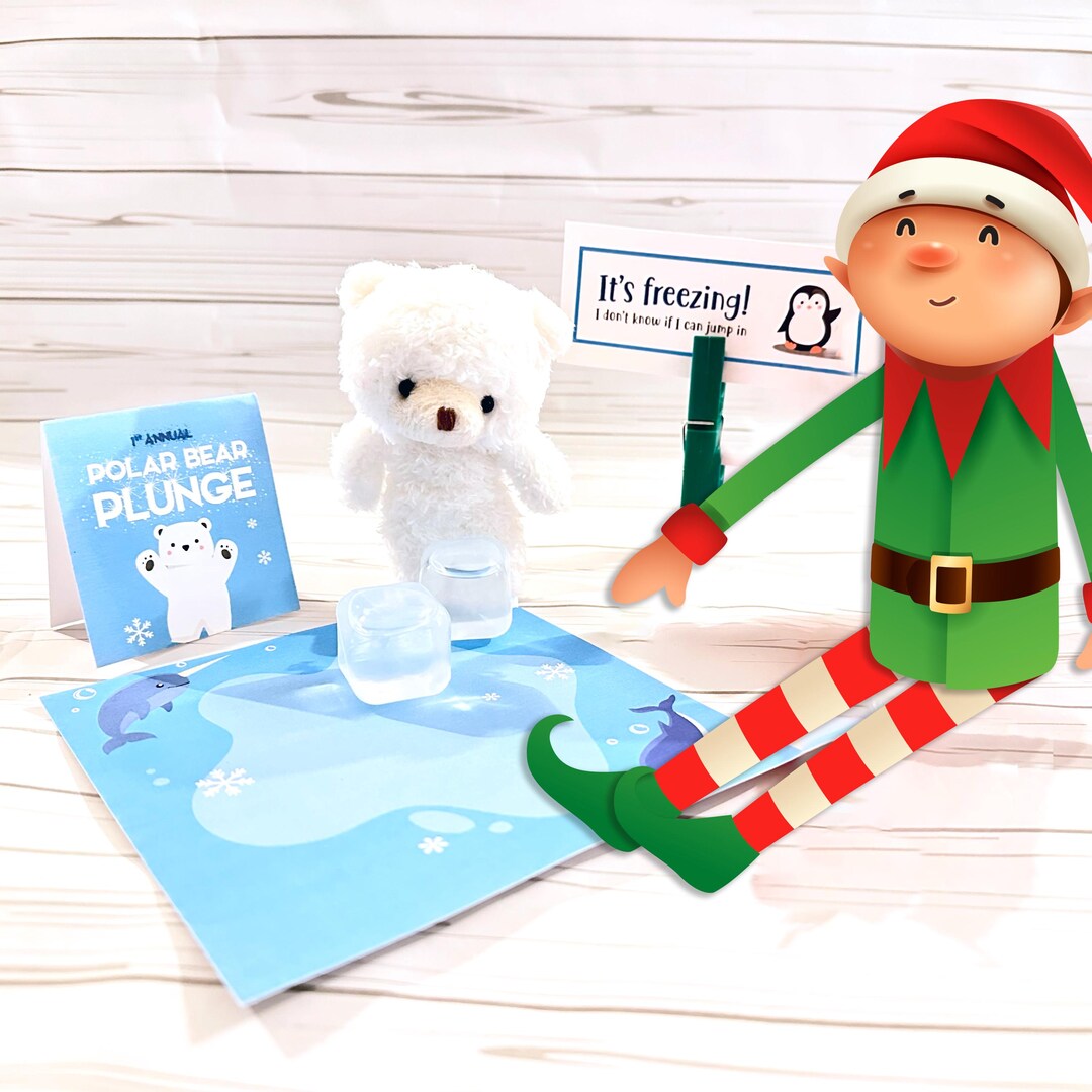 Elf Polar Bear Plunge Prop Set | Elf Activity Kit - Etsy