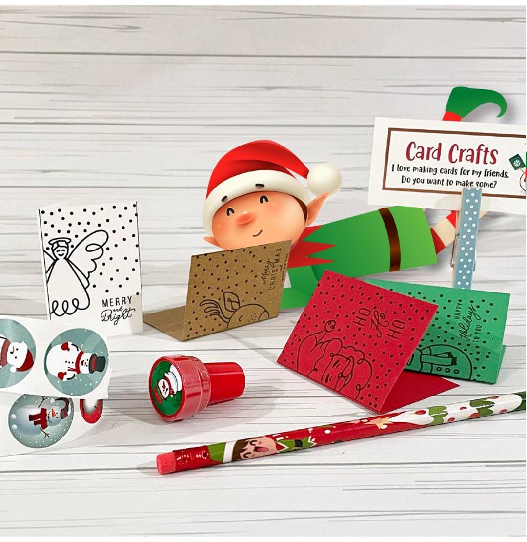 Elf Christmas Card Crafts Prop Set | Elf Activity Kit - Etsy