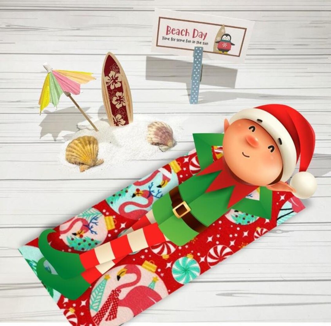 Elf Beach Day Prop Set | Christmas Elf Activity Kit - Etsy