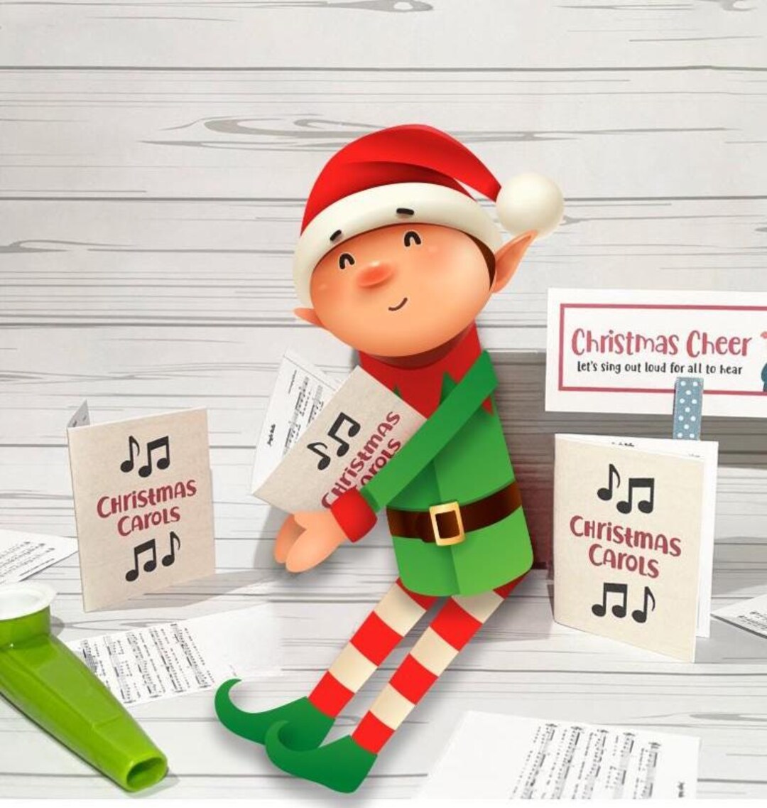 Elf Caroling Prop Set | Elf Activity Kit - Etsy