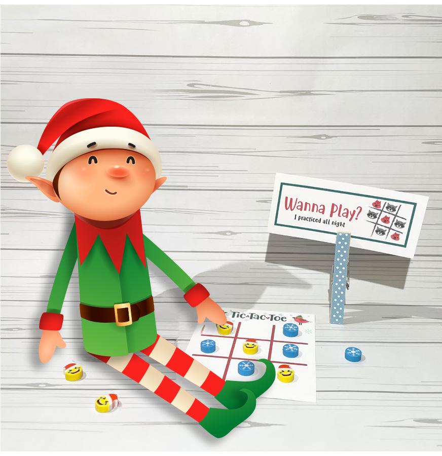 Elf Tic-tac-toe Prop Set | Elf Activity Kit - Etsy