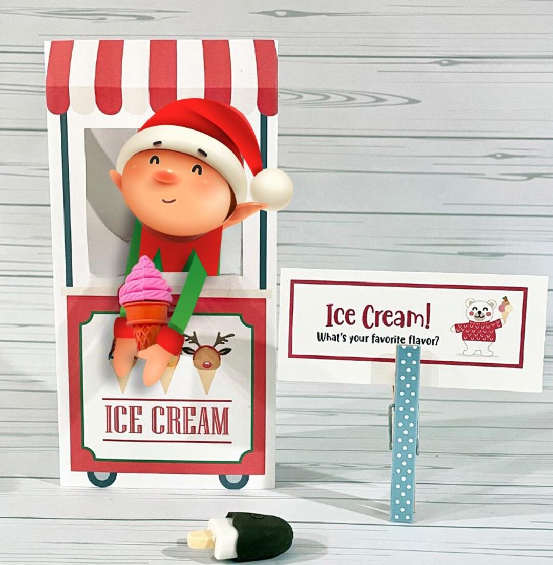 Elf Ice Cream Stand Prop Set | Elf Activity Kit - Etsy