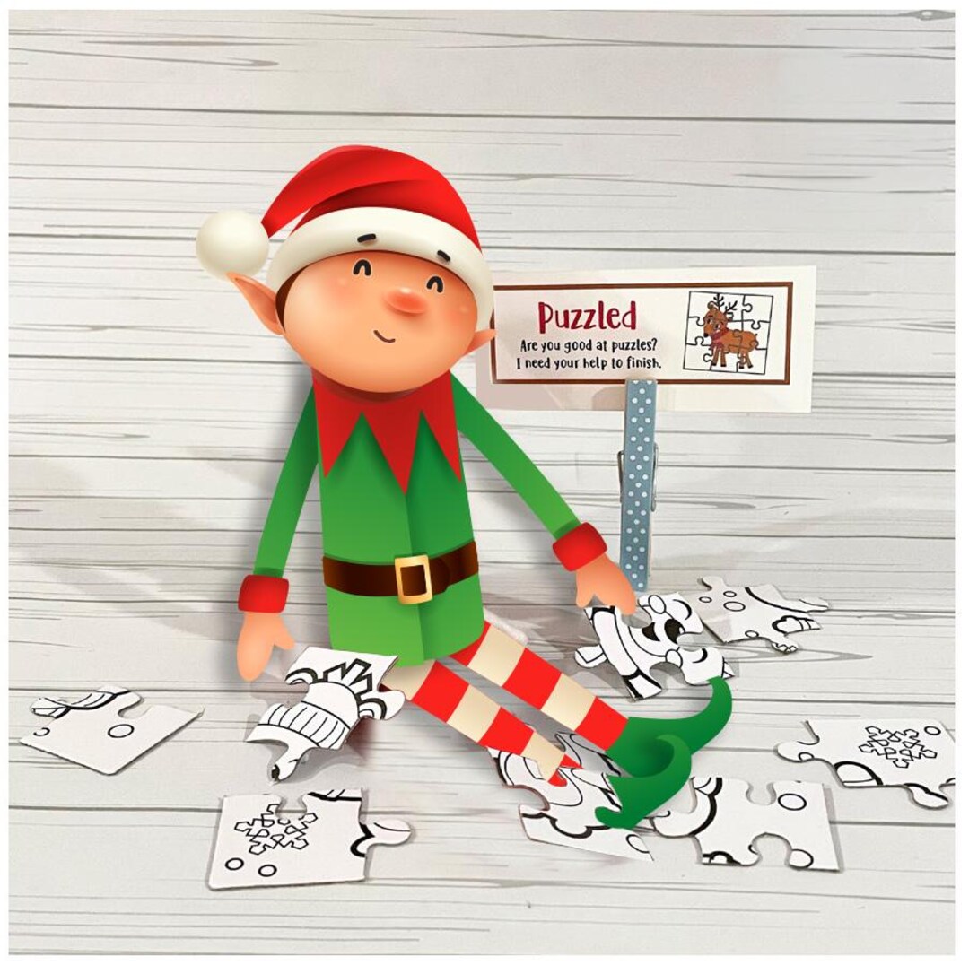 Elf Puzzle Prop Set | Elf Activity Kit - Etsy