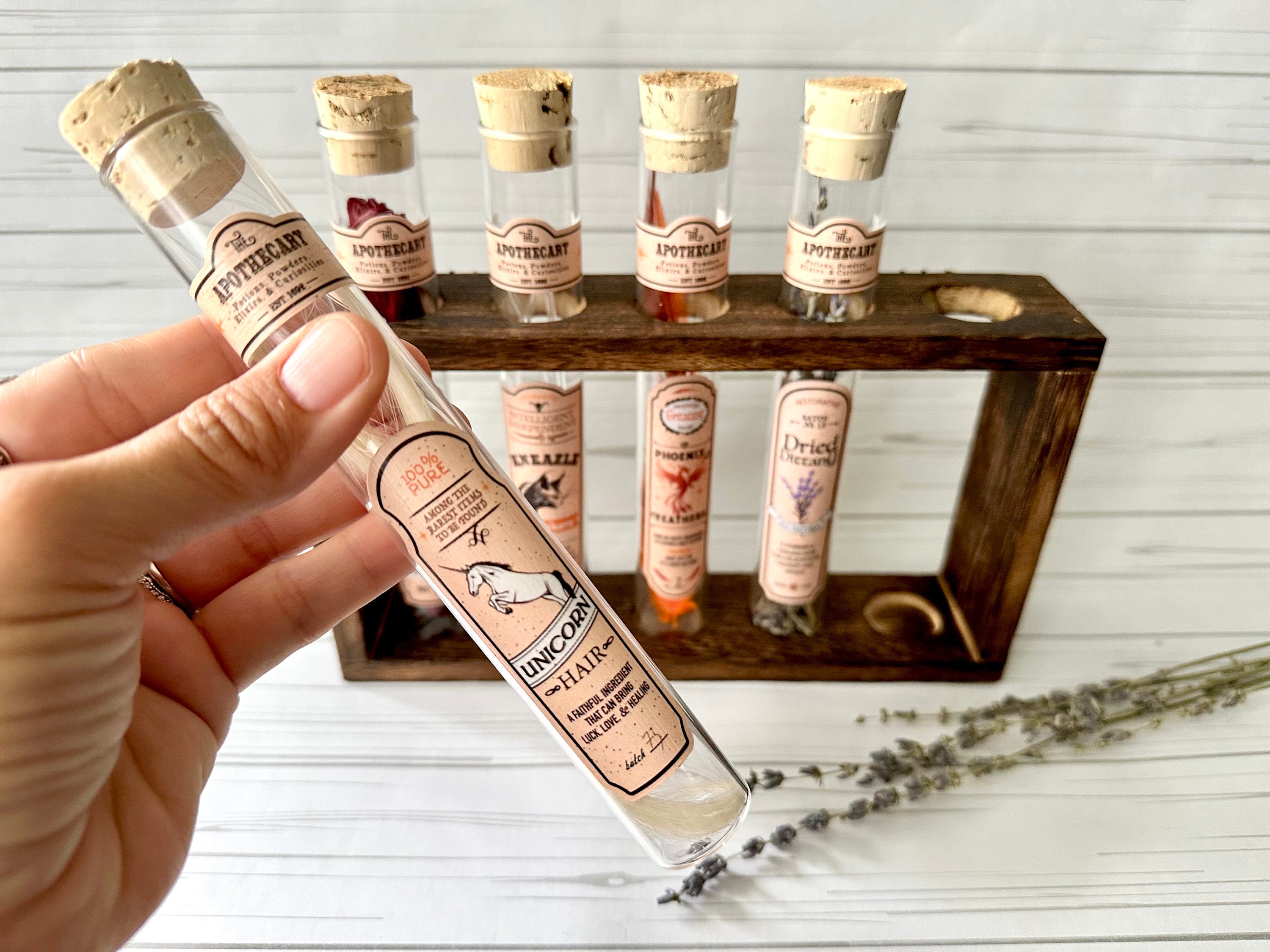 Potion Rack Halloween Apothecary Potion Rack: Test Tube Vials, Wand Cores Prop ...