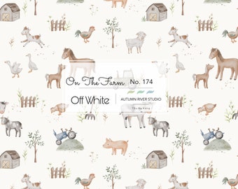 Farm Seamless Pattern For Fabrics, Textile Print, On The Farm, Tractor, Commercial Use License, Cow, Goat, Repeat Pattern, Kid’s Baby