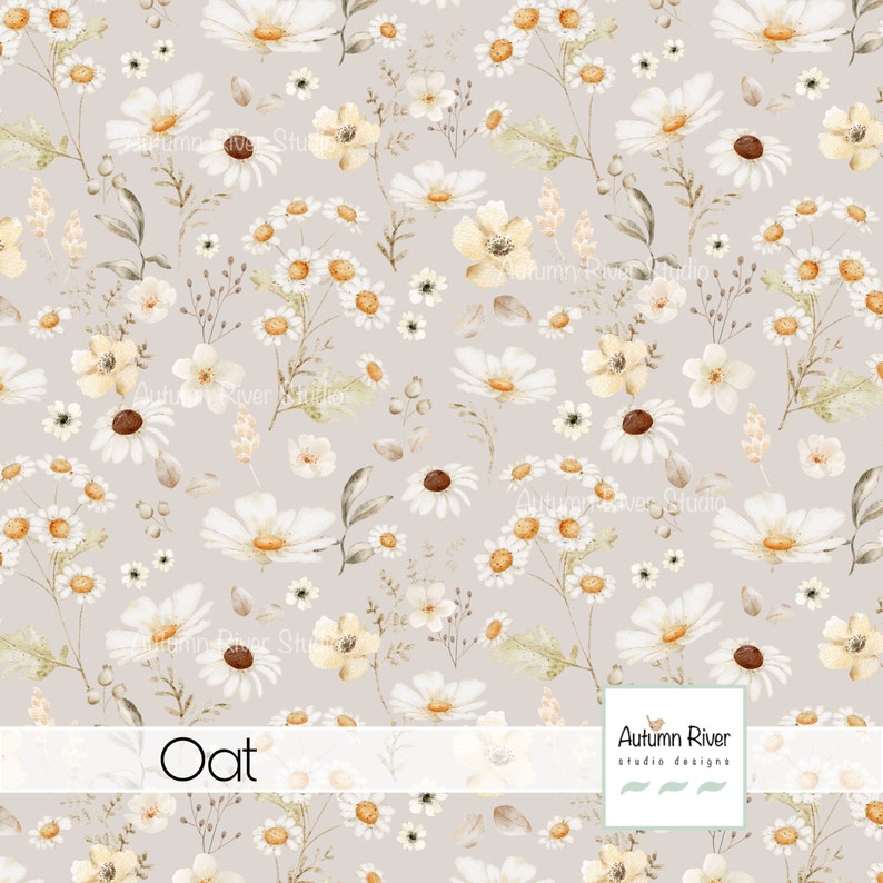 Floral Caroline Seamless Fabric Pattern, Summer, Autumn Fall, Meadow ...