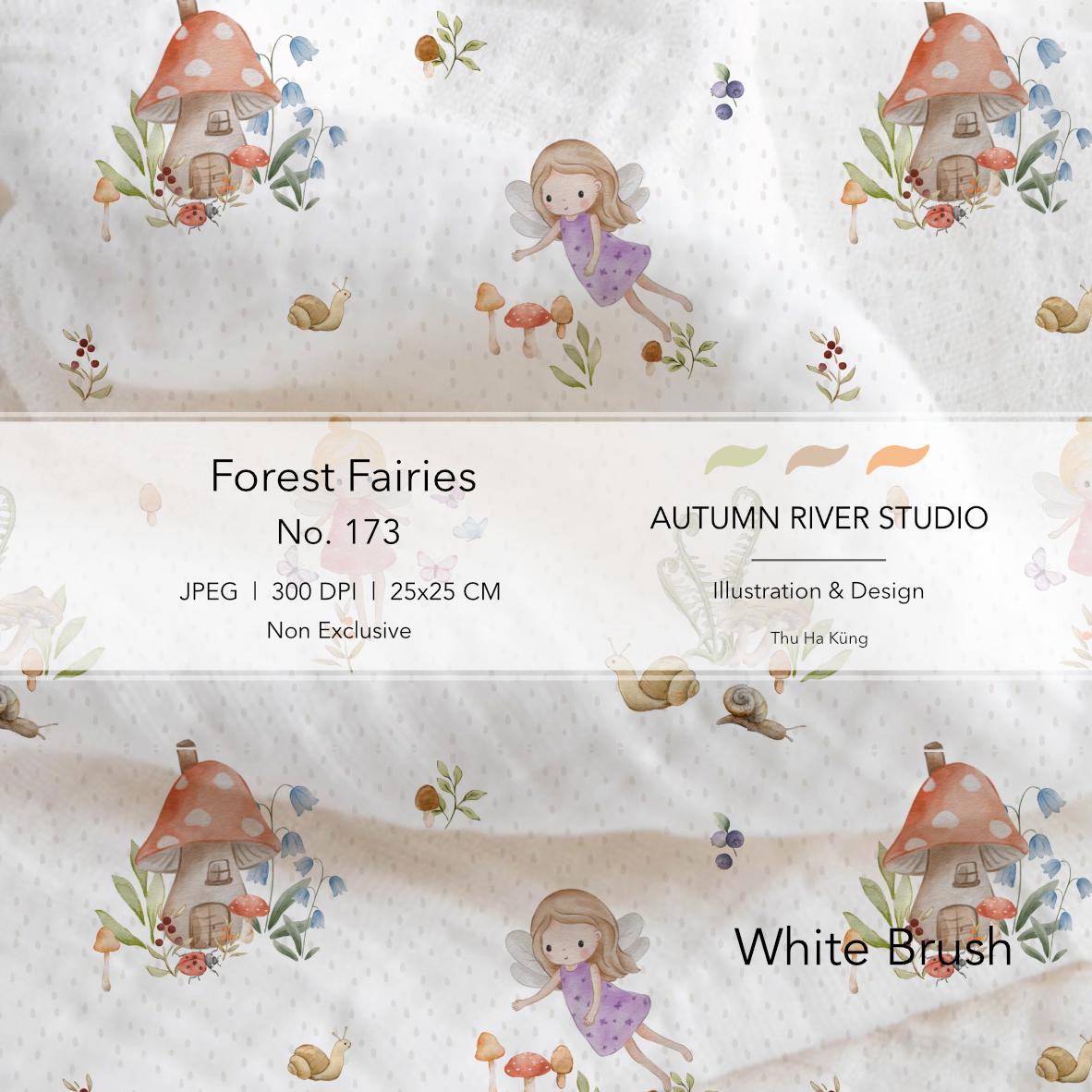 Forest Fairies Repeat Pattern for Fabric, Seamless Textile Design, Cute ...