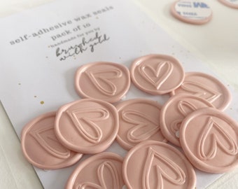 Heart Wax Seal, Pink Wax Seal, Wax Seals, Premade Wax Seals, Wedding Wax Seals, Wax Seal Stickers, Wedding Wax Seal, Envelope Stickers