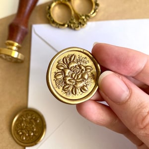 Peony Wax Seals, Flower Wax Seal, Premade Wax Seals, Wedding Wax Seals, Wax Seal Stickers, Wax Seal, Wedding Wax Seal, Wedding Stickers