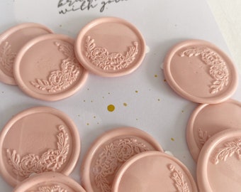 Floral Wax Seal, Pink Wax Seal, Wax Seals, Premade Wax Seals, Wedding Wax Seals, Wax Seal Stickers, Wax Seals Flower, Envelope Stickers