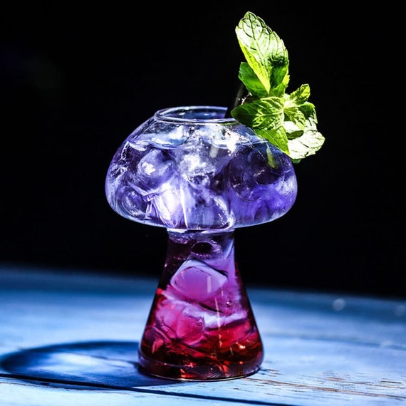 Mushroom Glass, Mushroom Cocktail Glass Cup, Mixed Drink Glasses