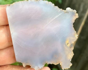 59g Blue Chalcedony Crystal Slab, Raw Chalcedony Lapidary Slice, Natural Rough Slab for Cabbing
