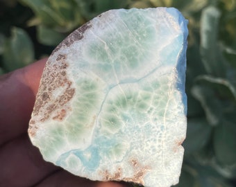 52g Larimar Slab, Raw Larimar Lapidary Slice, Natural Larimar, Rough Larimar, Larimar Crystal Cabochon