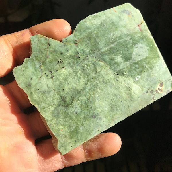 119g Chrome Diopside Slab For Cabbing, Quality Lapidary Material, Natural Diopside Slice
