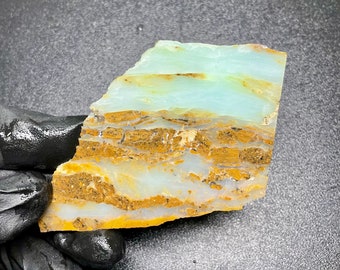 52g Peruvian Opal Slab, Lapidary Rough, Natural Andean Green Opal, Cabochon Material, Peru Raw Mineral for Cutting