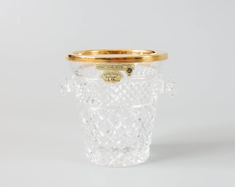 Bohemian gold crystal ice bucket, 1960s.