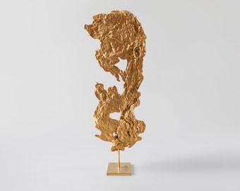 A Philippe Cheverny Gilded Abstract Sculpture, Circa 1970