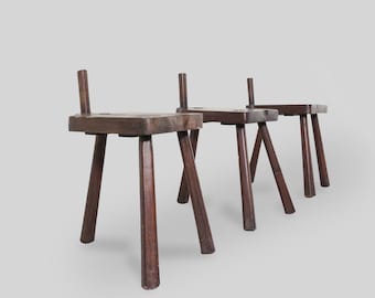 Set of 3 Antique Milking Stools