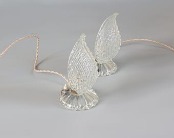 Par de lámparas de mesa de cristal de Murano, Barovier & Toso, Italia, década de 1940.