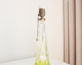 Lámpara de mesa vintage de cristal Val Saint Lambert