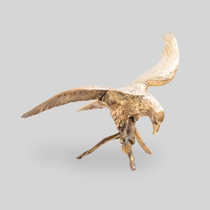 Large Vintage Brass Eagle Sculpture